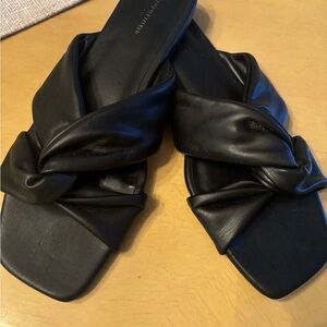 Banana Republic Black Slide Sandals with Twisted Straps